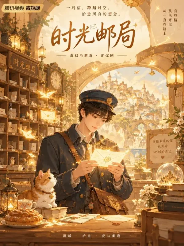 短剧《五号时光邮局》背景海报